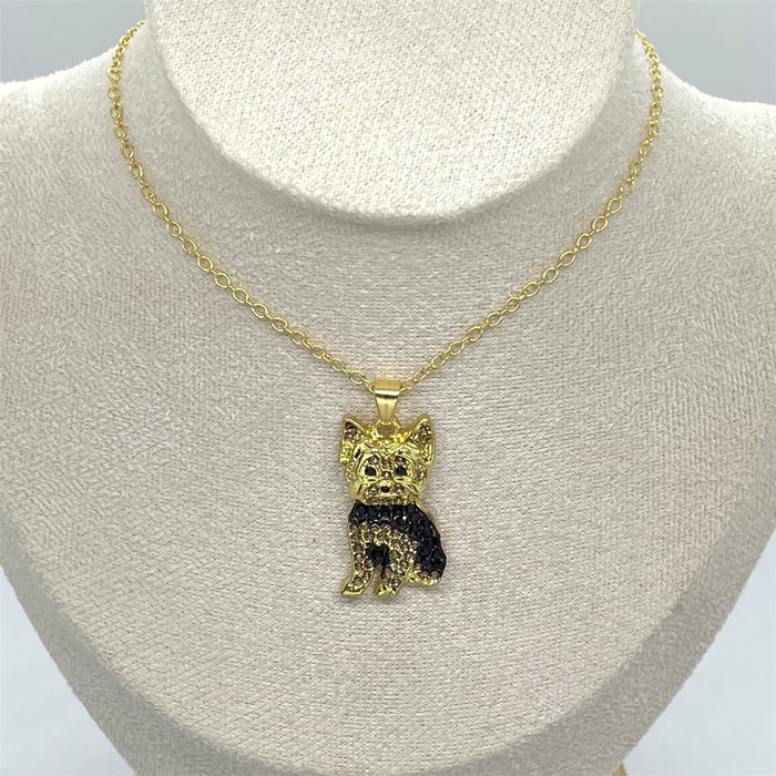 Exquisite Cute Yorkshire Pendant Necklace Women's Elegant Pet Puppy Jewelry Animal Accessories Birthday Gifts for Dog Lovers
