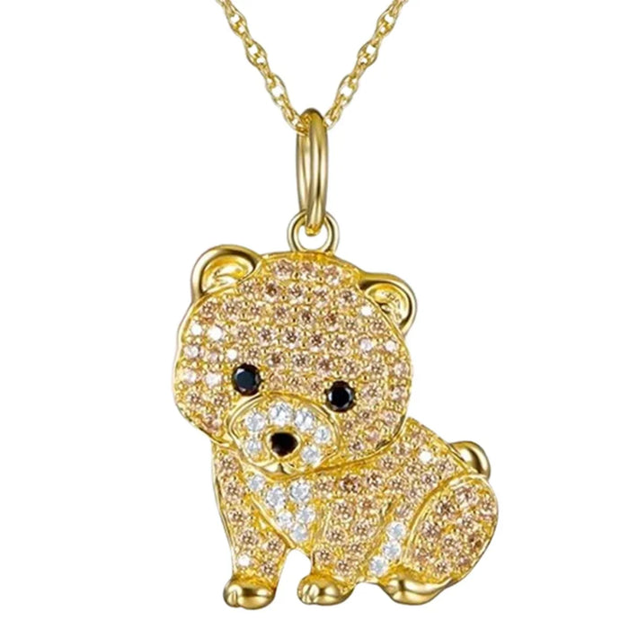 Exquisite Cute Yorkshire Pendant Necklace Women's Elegant Pet Puppy Jewelry Animal Accessories Birthday Gifts for Dog Lovers