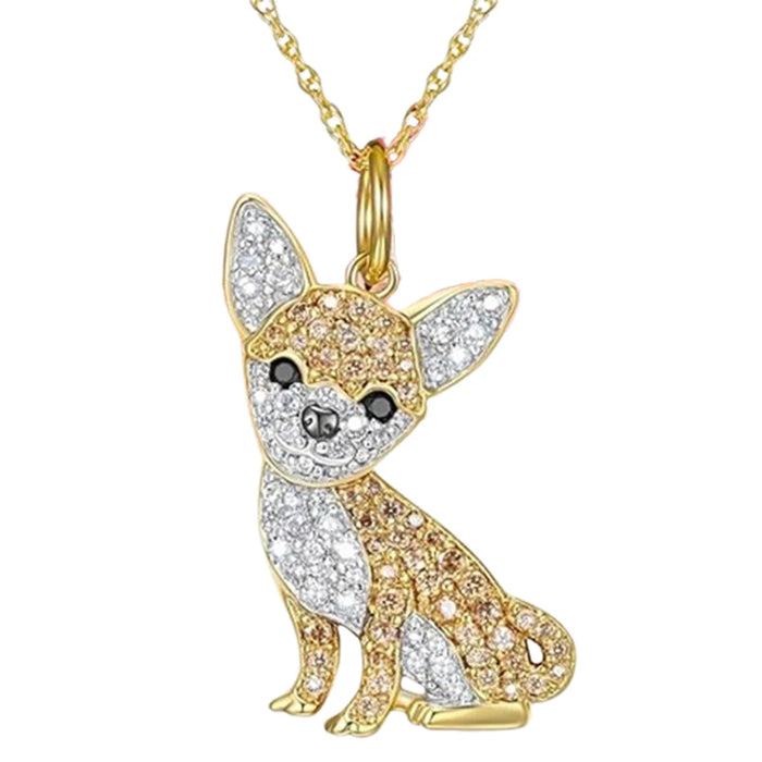 Exquisite Cute Yorkshire Pendant Necklace Women's Elegant Pet Puppy Jewelry Animal Accessories Birthday Gifts for Dog Lovers