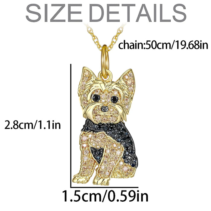Exquisite Cute Yorkshire Pendant Necklace Women's Elegant Pet Puppy Jewelry Animal Accessories Birthday Gifts for Dog Lovers