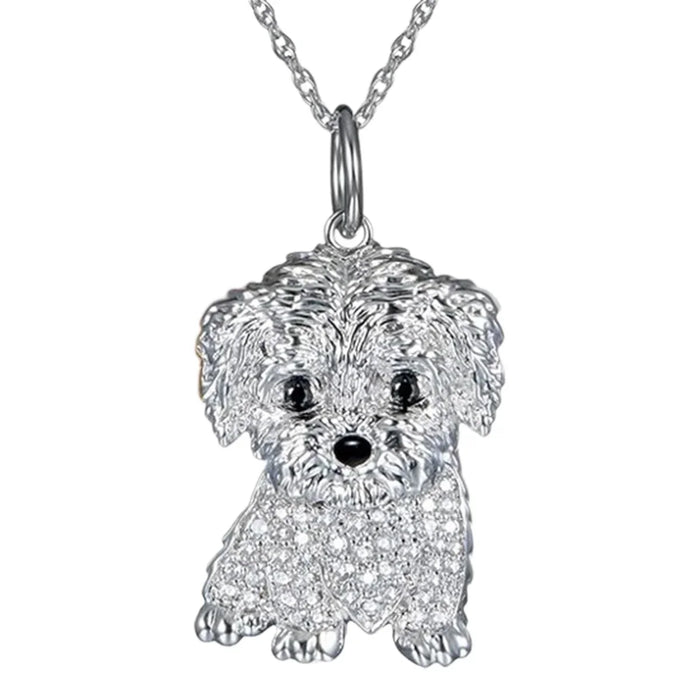 Exquisite Cute Yorkshire Pendant Necklace Women's Elegant Pet Puppy Jewelry Animal Accessories Birthday Gifts for Dog Lovers
