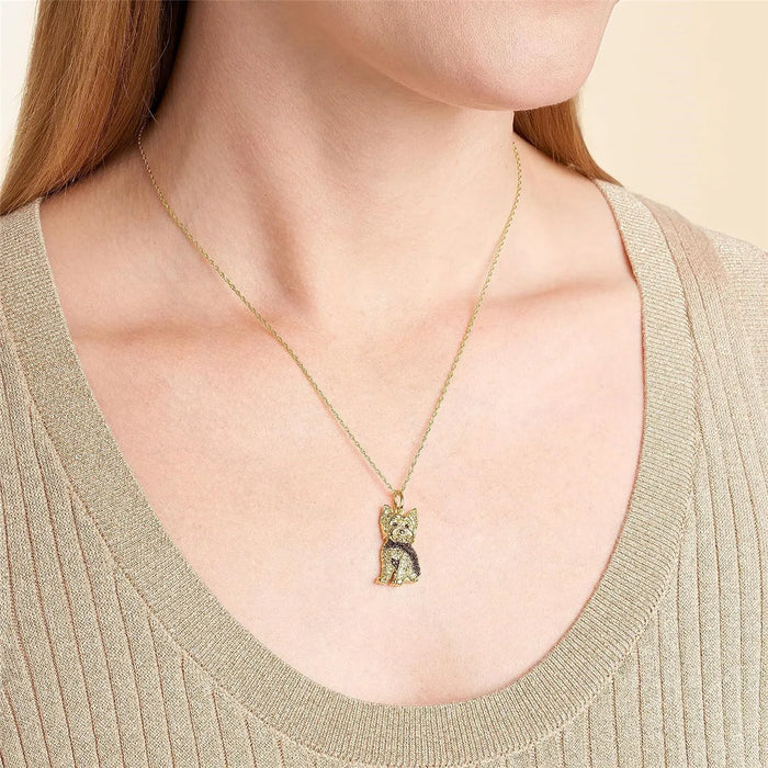 Exquisite Cute Yorkshire Pendant Necklace Women's Elegant Pet Puppy Jewelry Animal Accessories Birthday Gifts for Dog Lovers