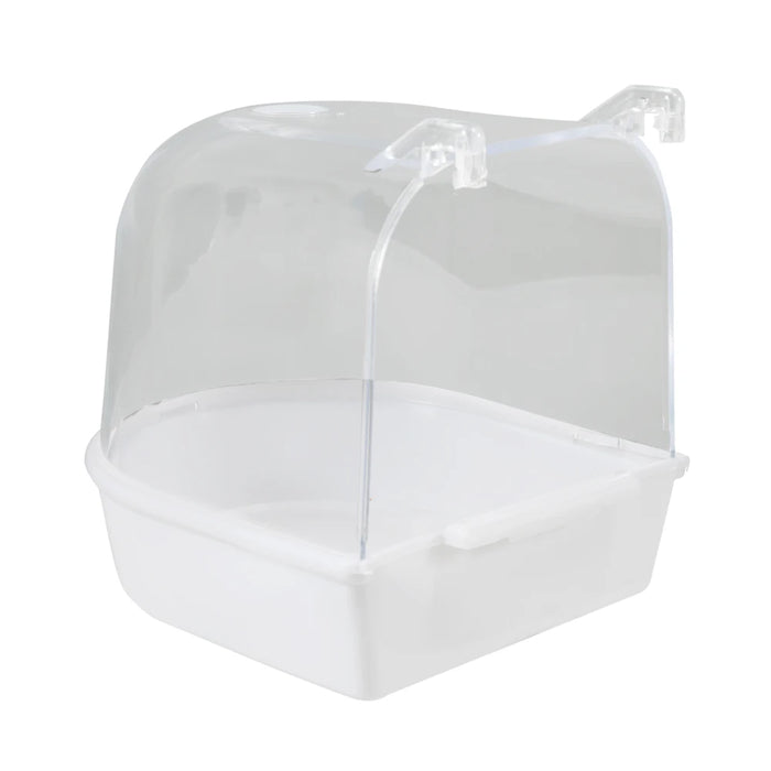 Bird Bath Bathtub Bath Box Bird Cleaning Tool Cage Accessories Parrot Bath Transparent Plastic Hanging Tub