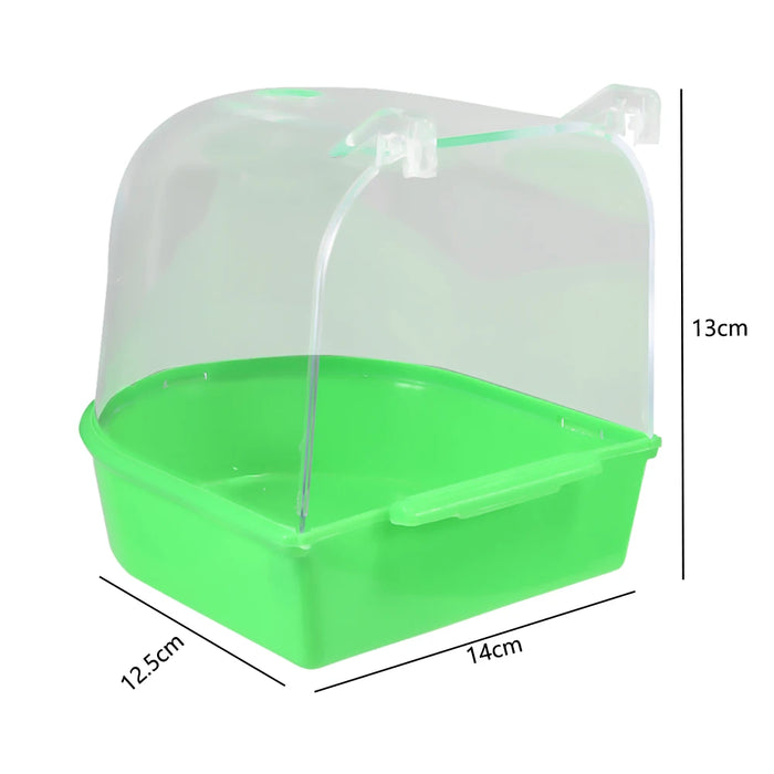 Bird Bath Bathtub Bath Box Bird Cleaning Tool Cage Accessories Parrot Bath Transparent Plastic Hanging Tub