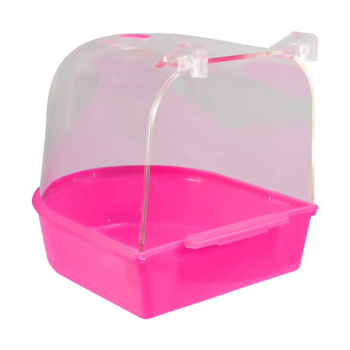 Bird Bath Bathtub Bath Box Bird Cleaning Tool Cage Accessories Parrot Bath Transparent Plastic Hanging Tub