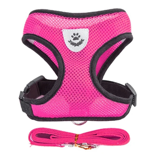 Dog Harness Walking Lead Leash For Small Dogs Collar Polyester Adjustable Mesh Puppy Cat Harness Vest For Medium Pet Accessories