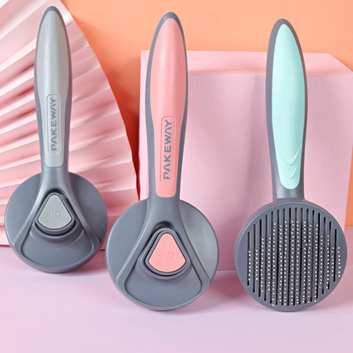 Shedding Groom One Key Dog Hair Self Cleaning Comb Special Pin Needle Massage Cleaner Pet Brush for Dog Cat Animal Fur Tools