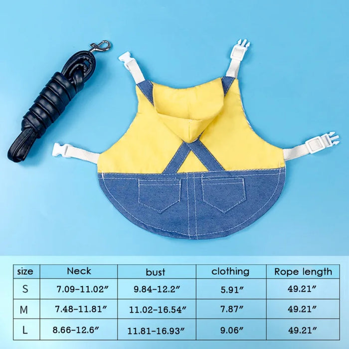 Cute Bunny Rabbit Dress Clothes Small Animal Denim Jacket For Mini Dog Chinchilla Costume Outfits Ferret Hamster Clothes