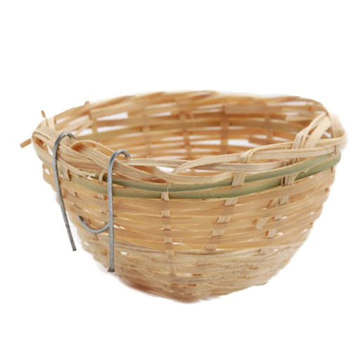 Handmade Bamboo Bird Nest Bird Rest Cave Cage House Nature Craft Ideal for Finch & Canary & Small Parrot Garden Home Decoration
