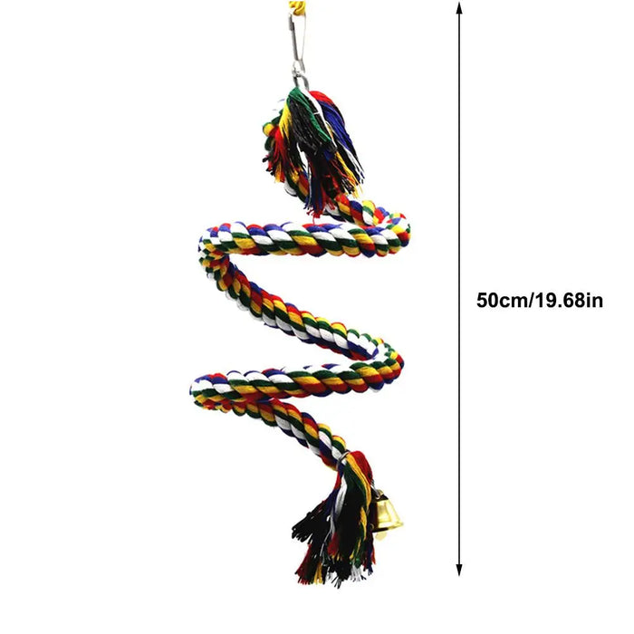 Parrot Toy Bird Bite Toy Perch Wooden Leather Colorful Building Block Cotton Rope Big Swing Standing Training Toys For Pet Birds