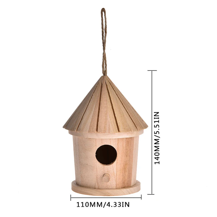 Wooden Bird House Feeder DIY Bird Nest Outdoor Hanging Birds Houses Home Decoration Gardening Decoration