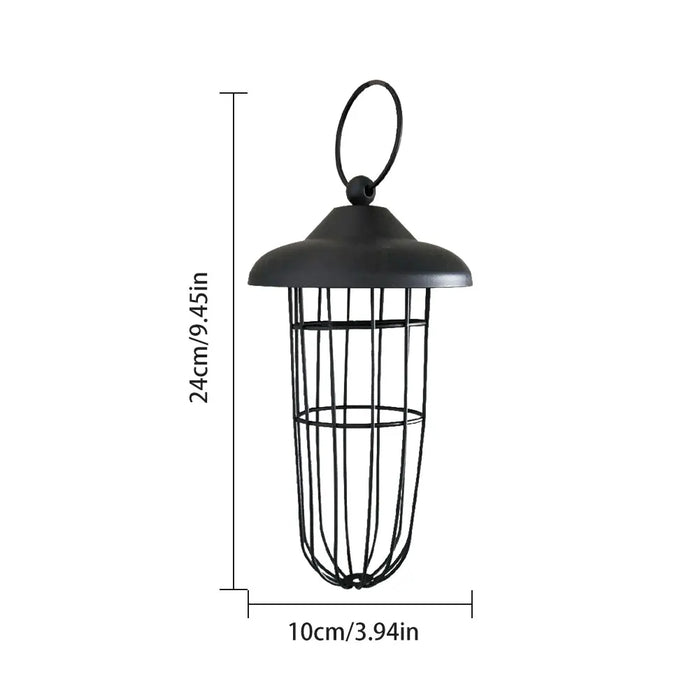 Bird Feeder Metal Balcony Bird Food Dispenser Hanging Wild Bird Feeder with Hanging Ring for Indoor Outdoor Garden Yard Decor