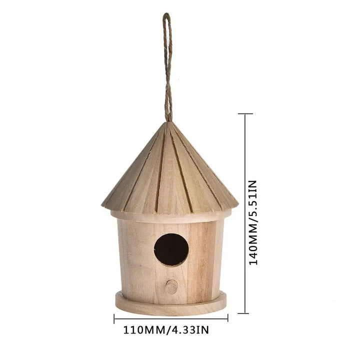 Wooden Bird House Feeder DIY Bird Nest Outdoor Hanging Birds Houses Home Decoration Gardening Decoration