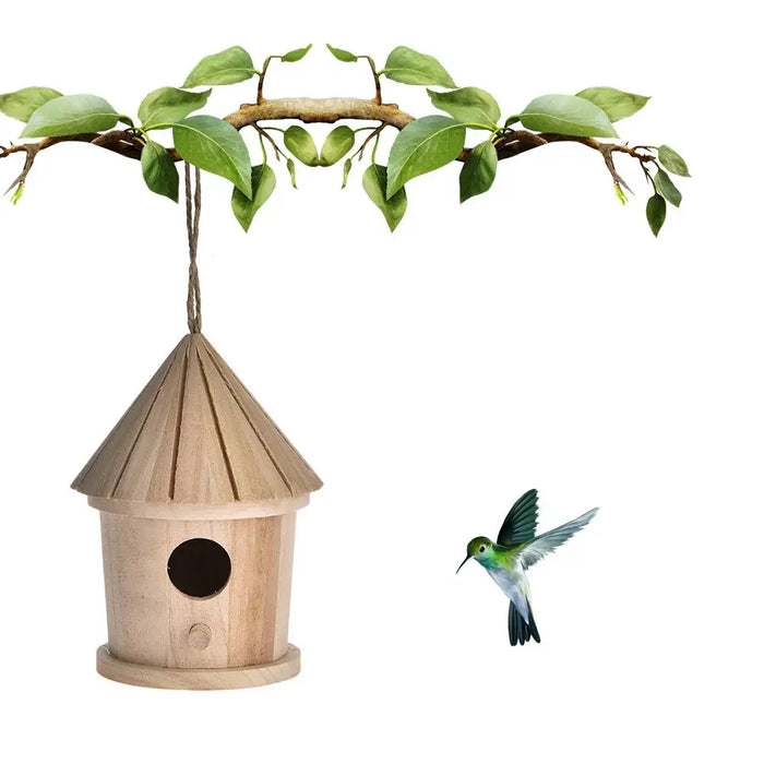 Wooden Bird House Feeder DIY Bird Nest Outdoor Hanging Birds Houses Home Decoration Gardening Decoration