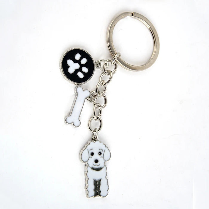 Poodle Teddy Dog Pendant Key Chains For Women Men Girls Metal Car Key Ring Keychain Bag Charm DIY Accessories  Couple Lover gift