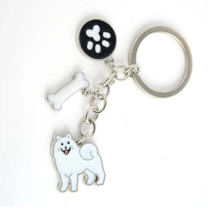Poodle Teddy Dog Pendant Key Chains For Women Men Girls Metal Car Key Ring Keychain Bag Charm DIY Accessories  Couple Lover gift