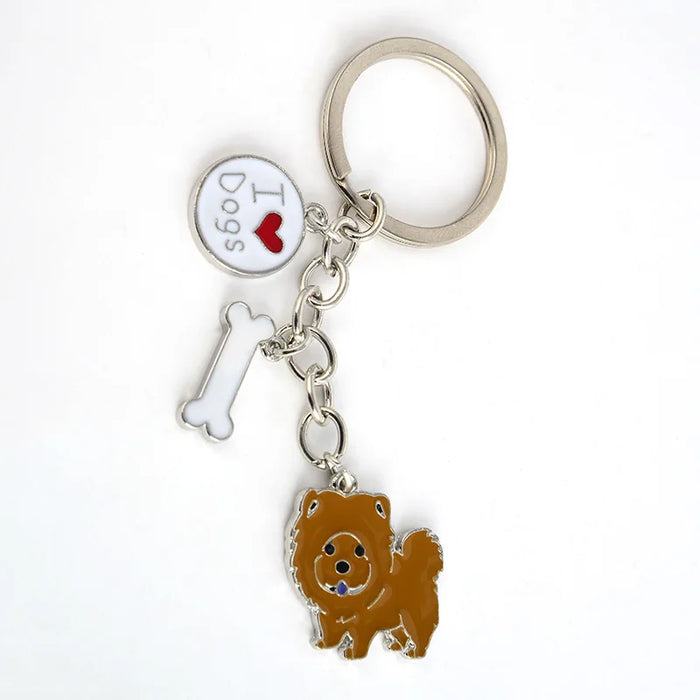 Poodle Teddy Dog Pendant Key Chains For Women Men Girls Metal Car Key Ring Keychain Bag Charm DIY Accessories  Couple Lover gift