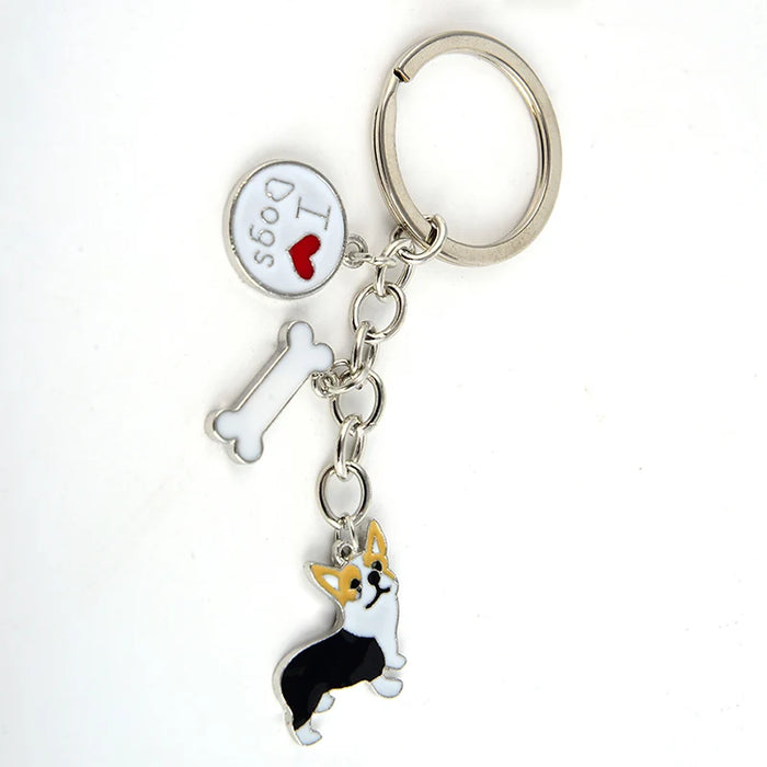 Poodle Teddy Dog Pendant Key Chains For Women Men Girls Metal Car Key Ring Keychain Bag Charm DIY Accessories  Couple Lover gift