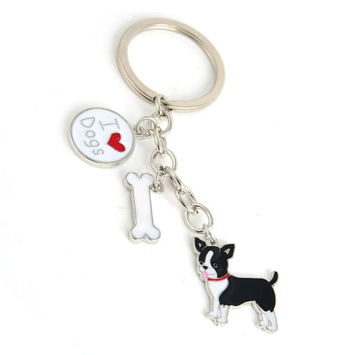 Poodle Teddy Dog Pendant Key Chains For Women Men Girls Metal Car Key Ring Keychain Bag Charm DIY Accessories  Couple Lover gift