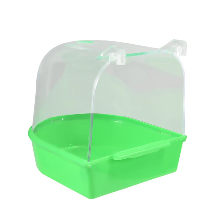 Bird Bath Bathtub Bath Box Bird Cleaning Tool Cage Accessories Parrot Bath Transparent Plastic Hanging Tub