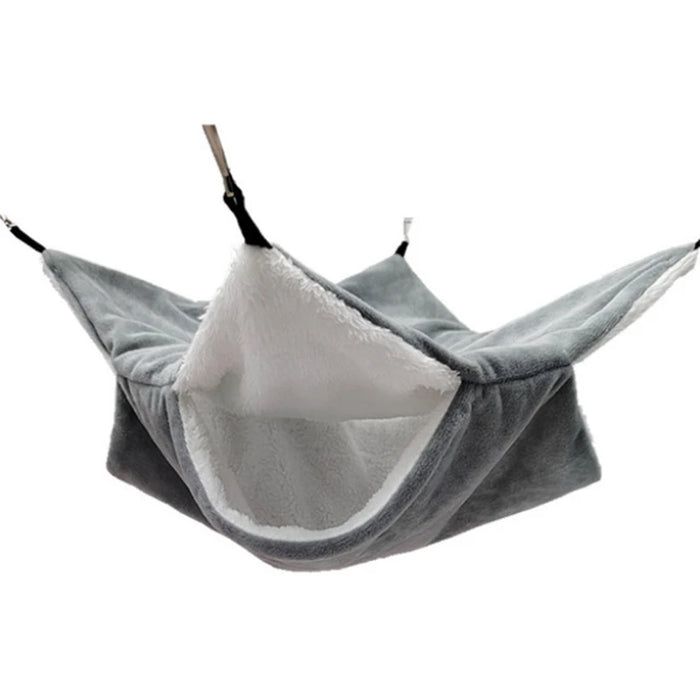 Hamster Ferret Hammock Double-layer Thicken Plush Warm Sleeping Bag Nest Hanging Cage House for Squirrel Ferret Rabbit Pet Bed