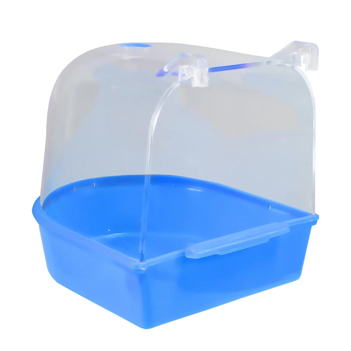 Bird Bath Bathtub Bath Box Bird Cleaning Tool Cage Accessories Parrot Bath Transparent Plastic Hanging Tub