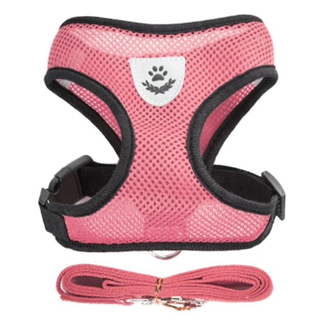Dog Harness Walking Lead Leash For Small Dogs Collar Polyester Adjustable Mesh Puppy Cat Harness Vest For Medium Pet Accessories