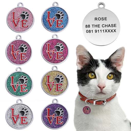 Pet Dog Id Tags Cat Collar Accessories Decoration Pet ID Dog Tags Collars Stainless Steel Cat Tag Customized Tag Free Engraving