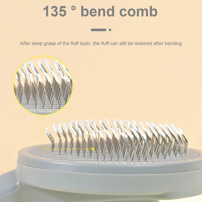 Shedding Groom One Key Dog Hair Self Cleaning Comb Special Pin Needle Massage Cleaner Pet Brush for Dog Cat Animal Fur Tools