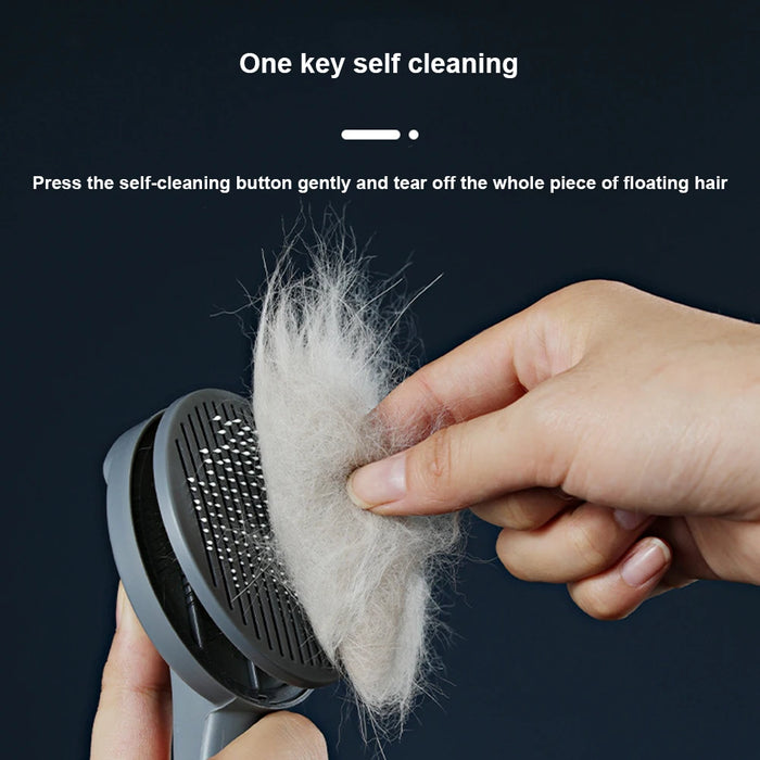Shedding Groom One Key Dog Hair Self Cleaning Comb Special Pin Needle Massage Cleaner Pet Brush for Dog Cat Animal Fur Tools
