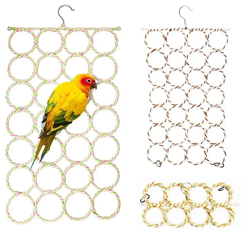 Bird Climbing Net Equipment, Large Parrot Climbing Net Circle, Foldable Parrot Bird Toy Bird Accessories  Parrot Toys