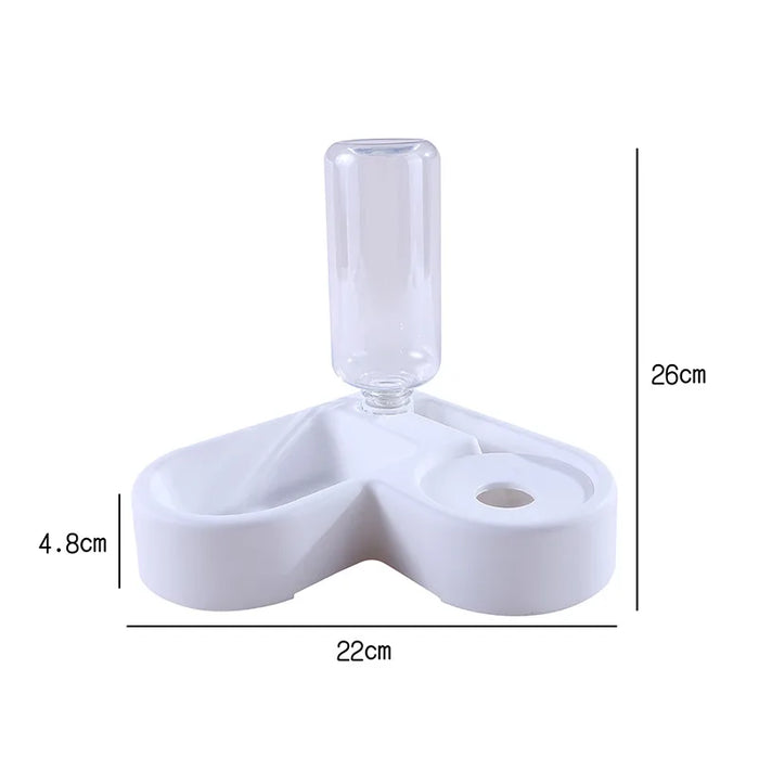 Dog Bowl Cat Feeder Bowl With Water Bottle Automatic Drinker Feeding Bowl Save Space Dog Bowl Cat Bowl Pet Supplies