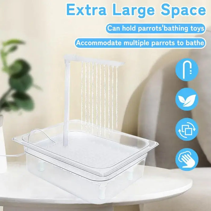 Parrot Bath Tub bird automatic bathtub With Multiple Faucets Automatic Shower Bathtub For Small Medium Parakeet Cleaning Bath