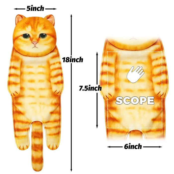 Cute Cat Hand Towel Cute Cat Decor Hanging Washcloths Funny Housewarming Face Towels For Bathroom Kitchen Cats Lovers