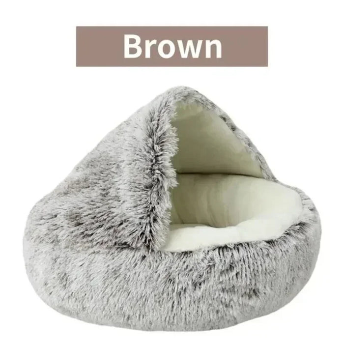 Semi Enclosed Pet Sleep Bags Long Round Cat Cushion Soft Plush 2 In 1 Warms Cats Beds Simple Comfort Warm Puppy Sleeping Nest