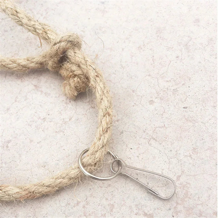 Birds Swing Ladder Toys Hemp Rope Net Pet Parrot Birds Chew Play Climbing Ropes with Hook Pet Accesorios for Bird Indoor Toy