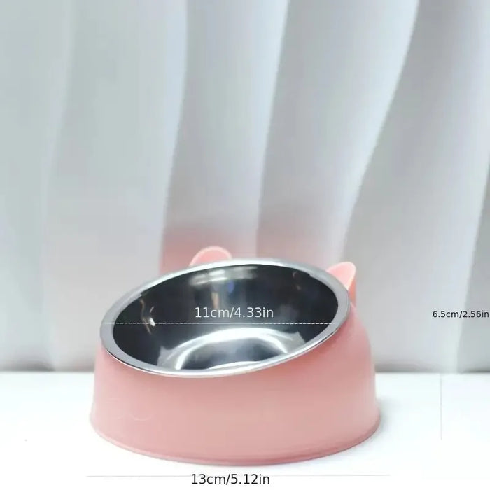 Cat Bowl Stainless Steel Cat Feeder Bowl with Non Slip Base Cat Food Water Feeder Tilted Pet Bowl Dogs Feeder Product Supplies