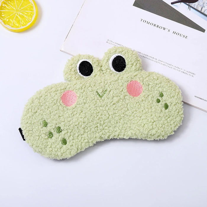 Cartoon Cute Plush Sleeping Eye Covers Sort Frog Dog Sleep Night Dream Lightproof Eye Mask for Children to Sleep Better