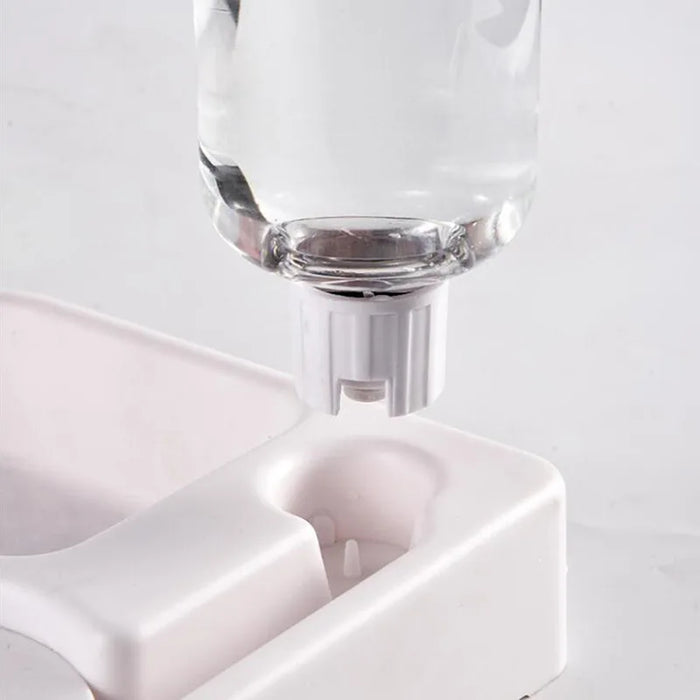 Dog Bowl Cat Feeder Bowl With Water Bottle Automatic Drinker Feeding Bowl Save Space Dog Bowl Cat Bowl Pet Supplies