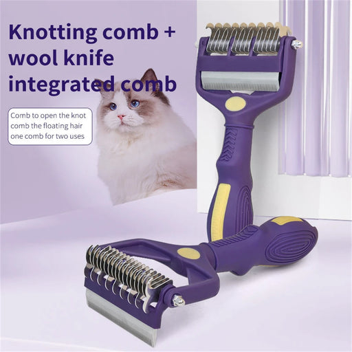 Dog Grooming Brush, Dematting Comb for Dogs Cats  Undercoat Rake for Thick Hair Pets Hair Removal Comb Pet Grooming Rake