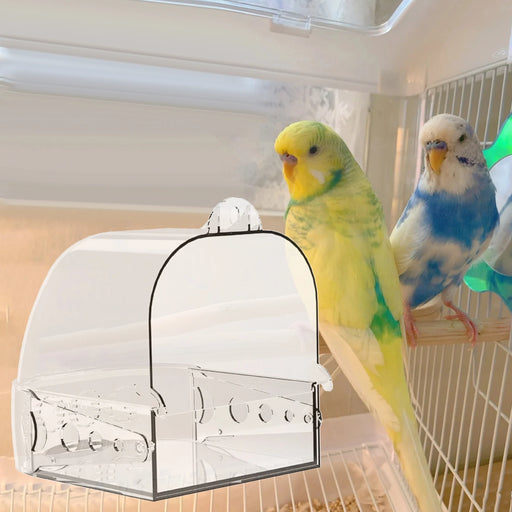 Bird Bath Water Bowl Cage Accessories Bird Bathtub Parrot Bathing Tub Hanging for Parakeets Finch Budgie Small Birds Canary