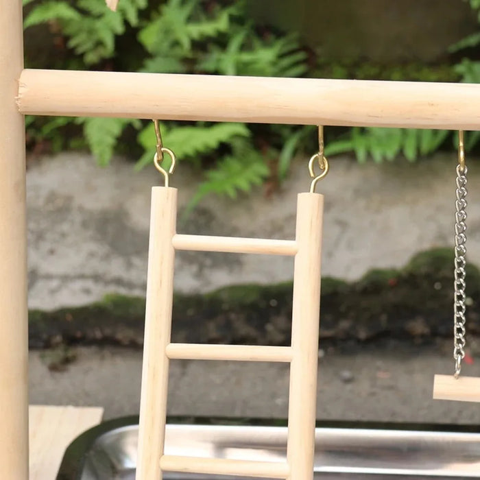 Bird Playground Perch Stand  Feeding Cups Swing Climbing Ladder Parrot Playstand Exercise Playgym For Parakeet Cockatiel Lovebi