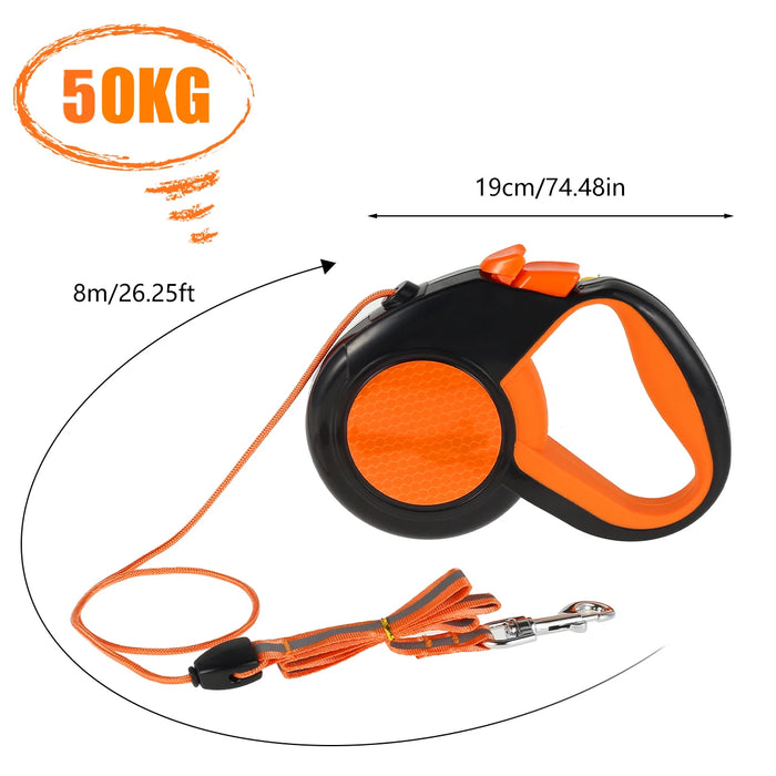 8m 50kg Dog Leash Retractable Roulette Collar for Small Big Dog Accessories Adjustable Durable Walking Hiking Bulldog Rope