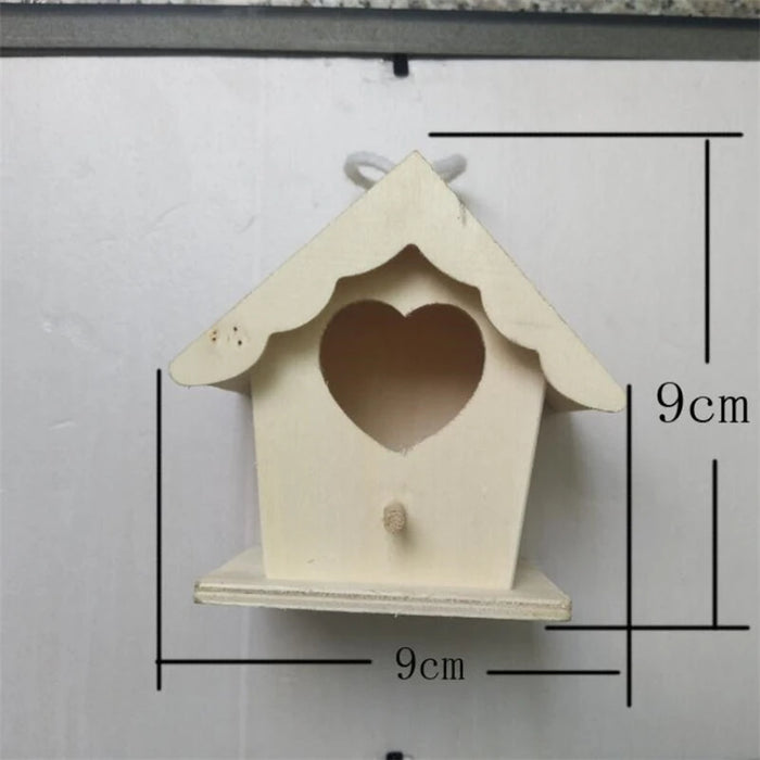 Wooden Mini Bird Cage Outdoor Hanging Birdhouse Box Garden Bird Cages Home Yard Decoration Bird Products Wooden Bird Parrot Nest