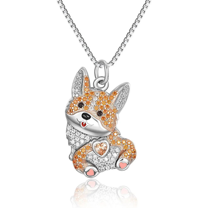Delicate cute boxing dog pendant Necklace Women's elegant pet puppy jewelry Animal accessories Gift for dog lovers