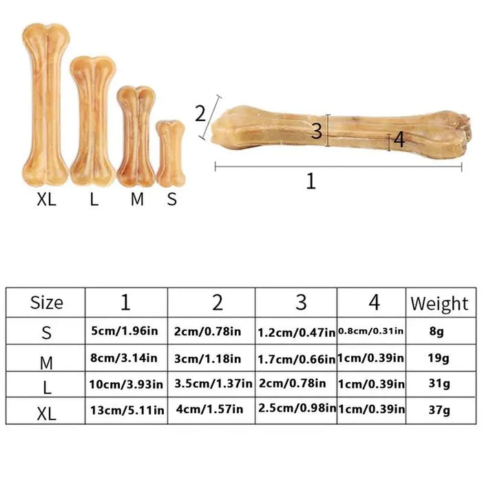 Artificial Cowhide Bone Dogs' Chewing Toys Bite Resistance Molar Teeth Clean Stick Food Treats Dogs Bones For Medium Large Dogs