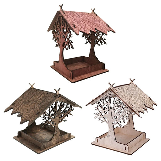 Bird House Feeding House DIY Outdoor Wooden Bird Feeder Hanging Assembled Bird Cage House Pet Supplies For Garden Yard Decor