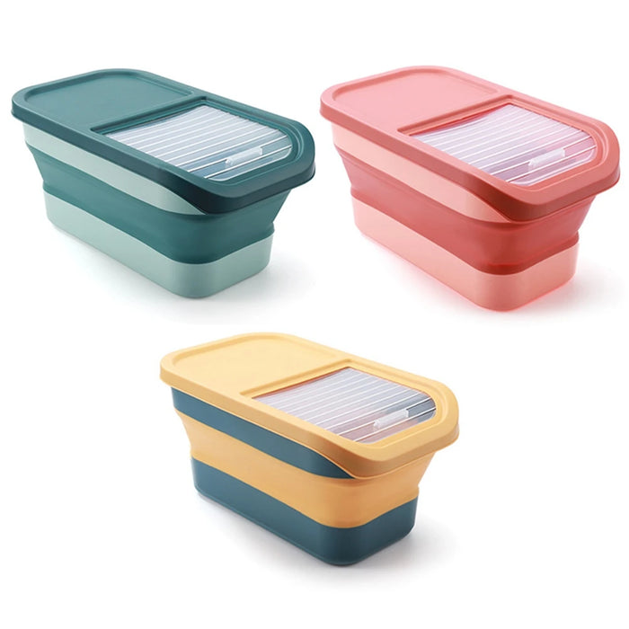 Pet Cat And Dog Food Storage Bucket Large Capacity Folding Sealed Storage Moisture-Proof Thickening Design Durable