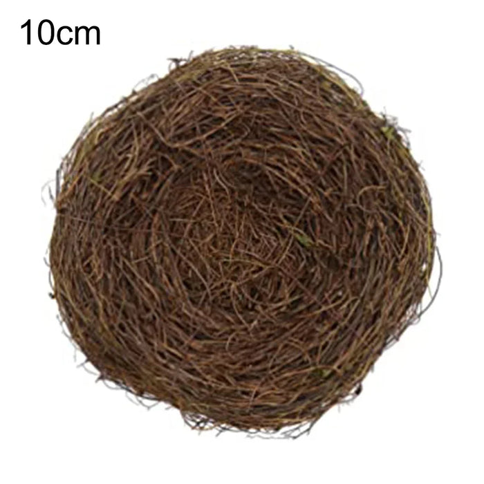 Bird Cage Round Rattan Bird Nest Easter Handmade DIY Craft Vine Simulation Bird Nest Egg Decor Props Home Garden Window Display