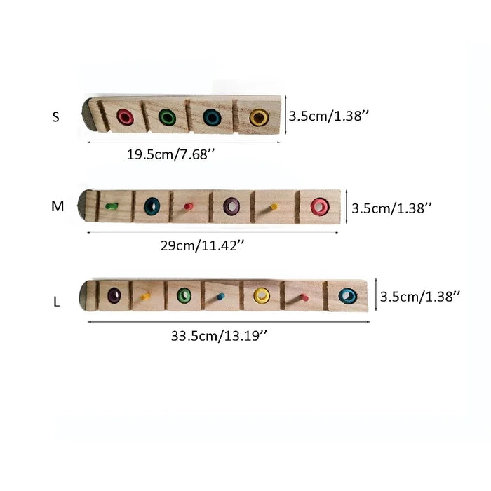 Parrots Perches Stand 19.5/29/33.5cm Wooden Bird Training Standing with Colorful Chewable Bead Multifunction Pet Birds